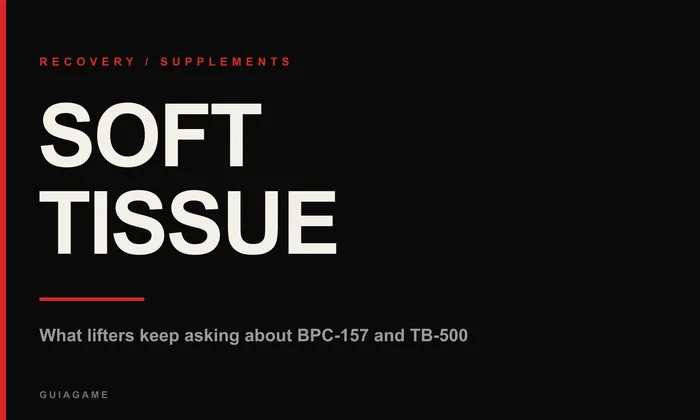 Bold display type reading SOFT TISSUE on a dark background